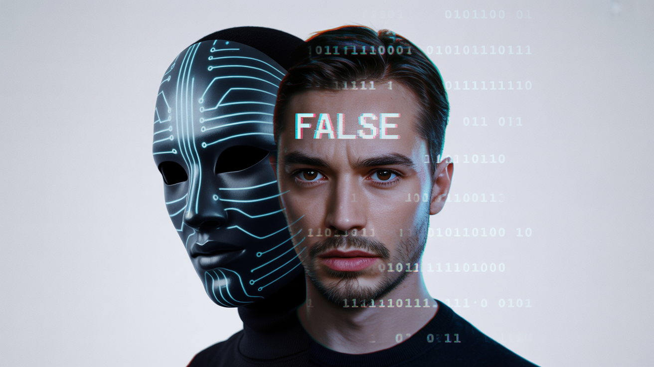 Illustration representing deepfake awareness